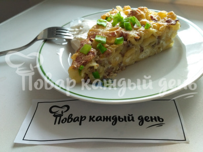 Макаронная запеканка с фаршем в духовке